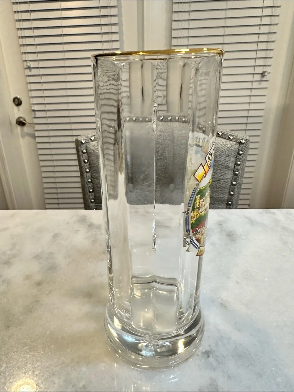 Vintage Heidelberg Landmarks Beer Mug Stein with Metallic Gold Rim, 16oz